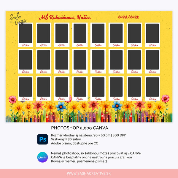 Tablo 90x60 cm | Kvietky 2