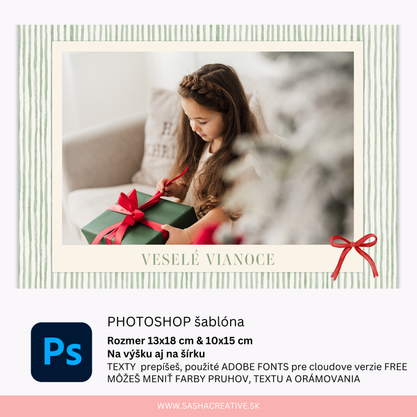 Vianočný fotorámik | Striped